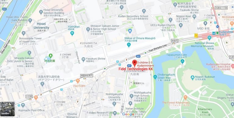 Fidel Japan relocated to a new development center map