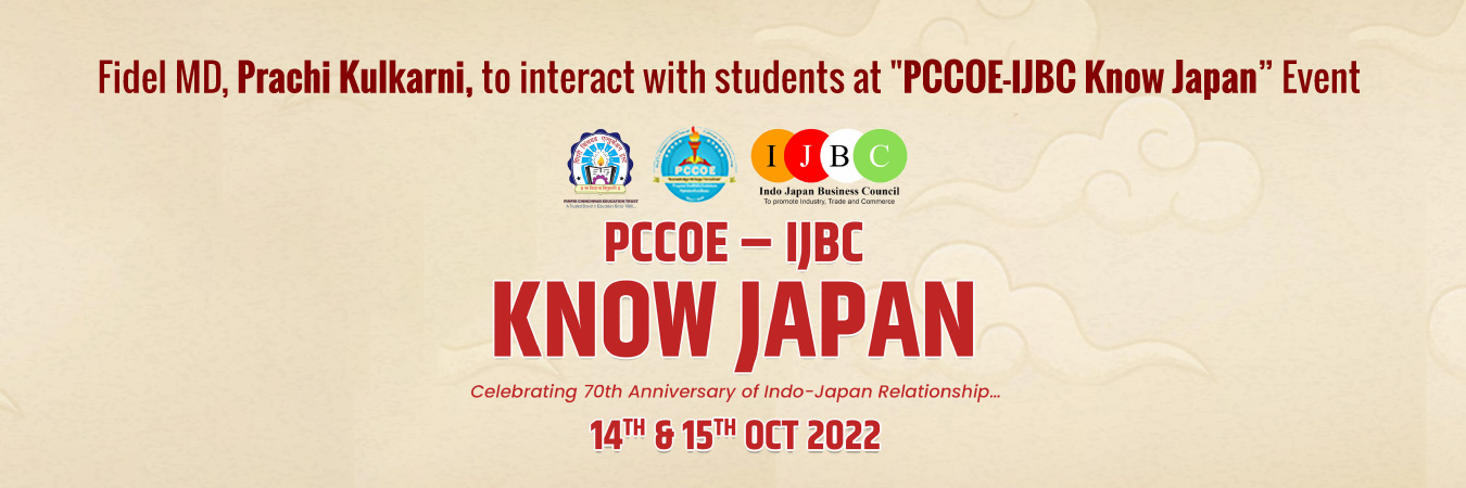 Fidel MD, Prachi Kulkarni, to interact with students at the “PCCOE-IJBC Know Japan” Event