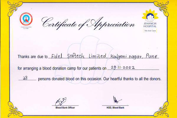 fidel blood donation certificate