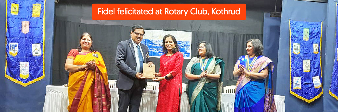 Fidel felicitated at Rotary Club of Pune