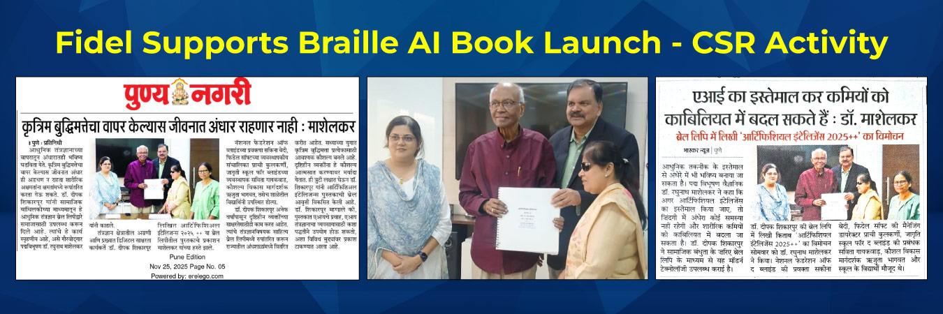 Fidel Supports Braille AI Book Launch CSR Activity