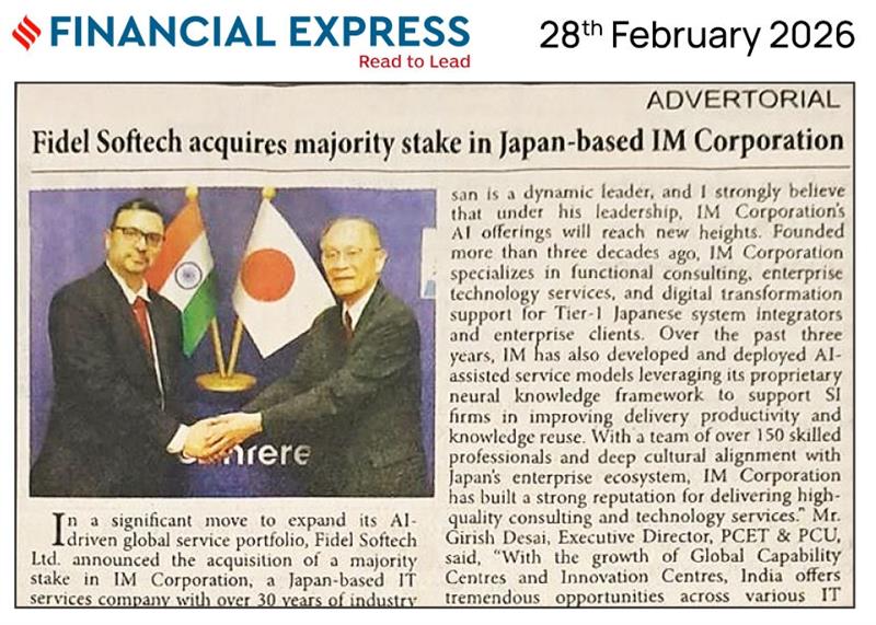 Fidel acquired IM Corporation Japan, News in Media Financial Express